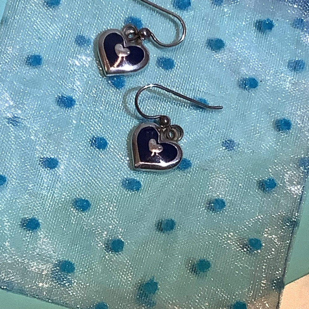 Brighton Heart Shape Lapis/enamel ? Dangle Earrings